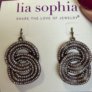 Lia Sophia Twisted Silver Earrings